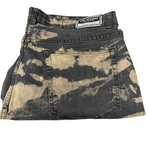 Lion Dynasty Jeans Mens 42 (44x33 ACTUAL) Bleached Black Denim Slim Fit Moto